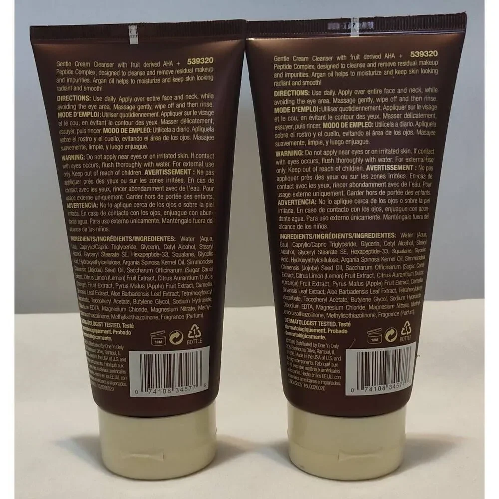 Lot of 2 One'n Only Argan Oil Cream Cleanser, 5 Oz each
